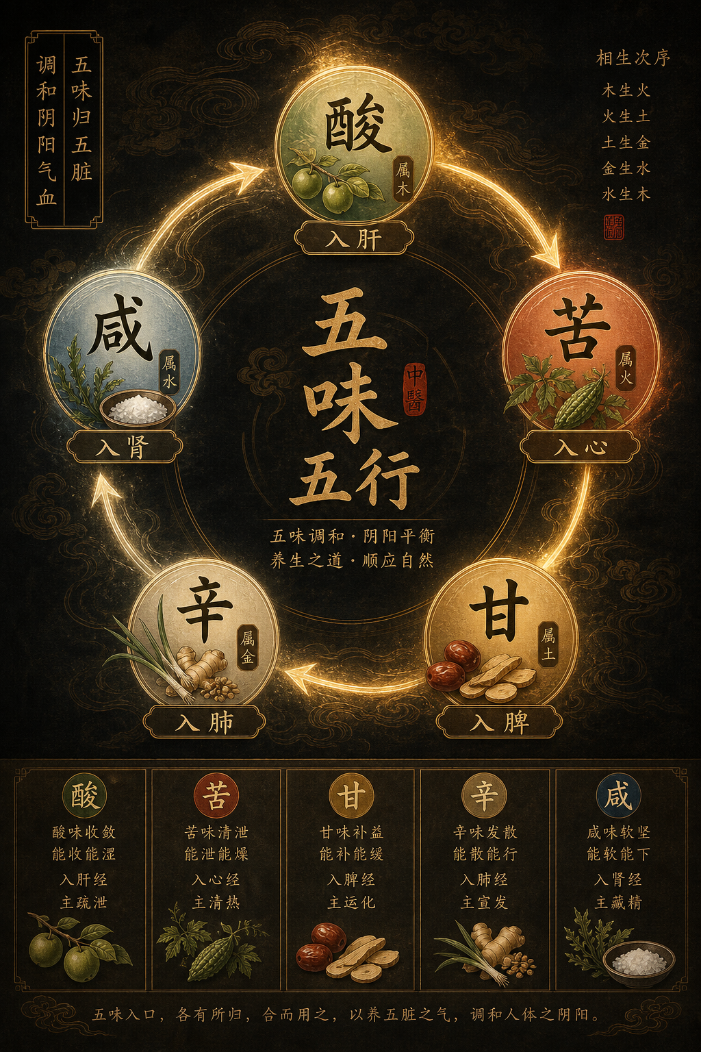 卡2:五味过度对照表