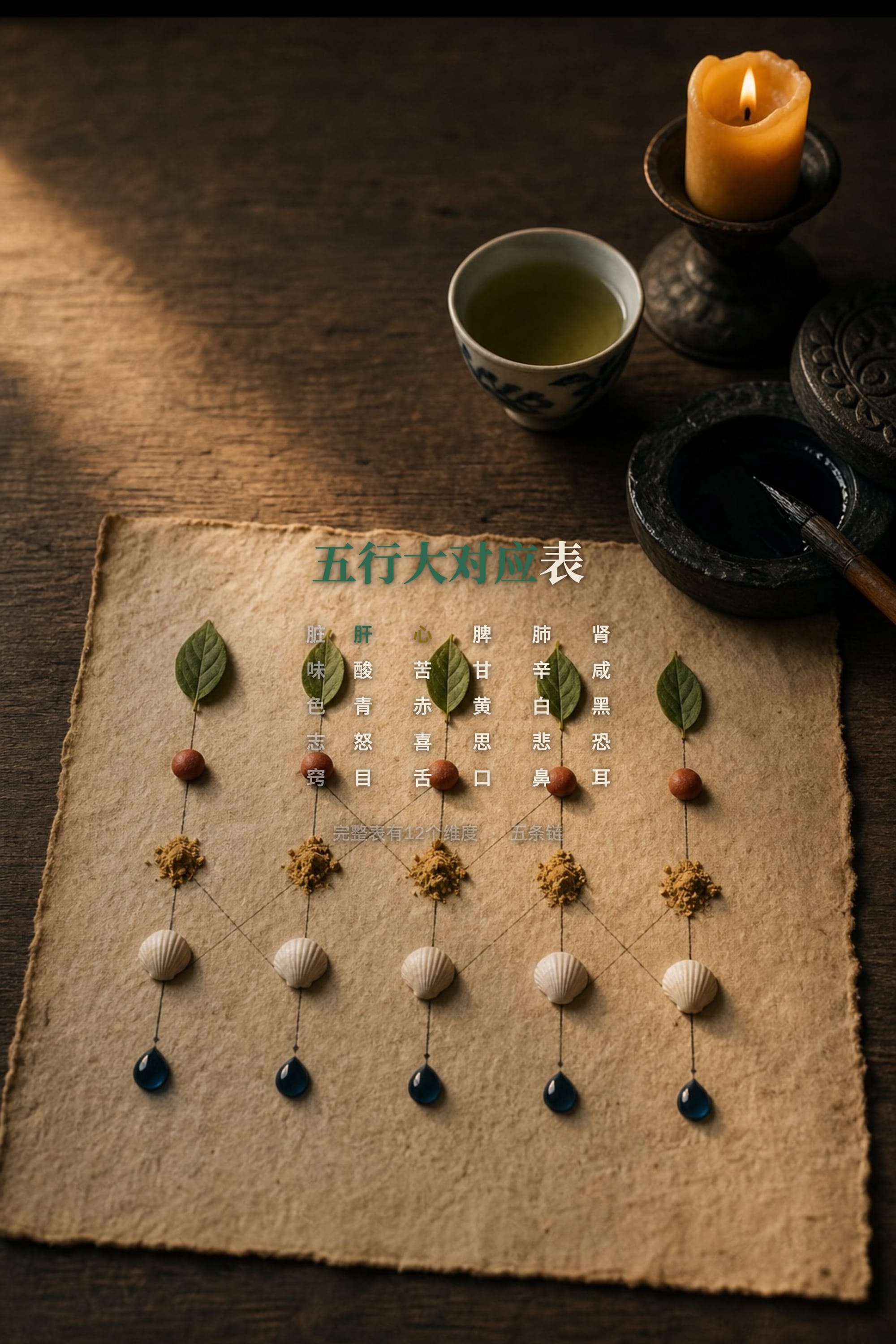 五行大对应表——十二个维度,五条链