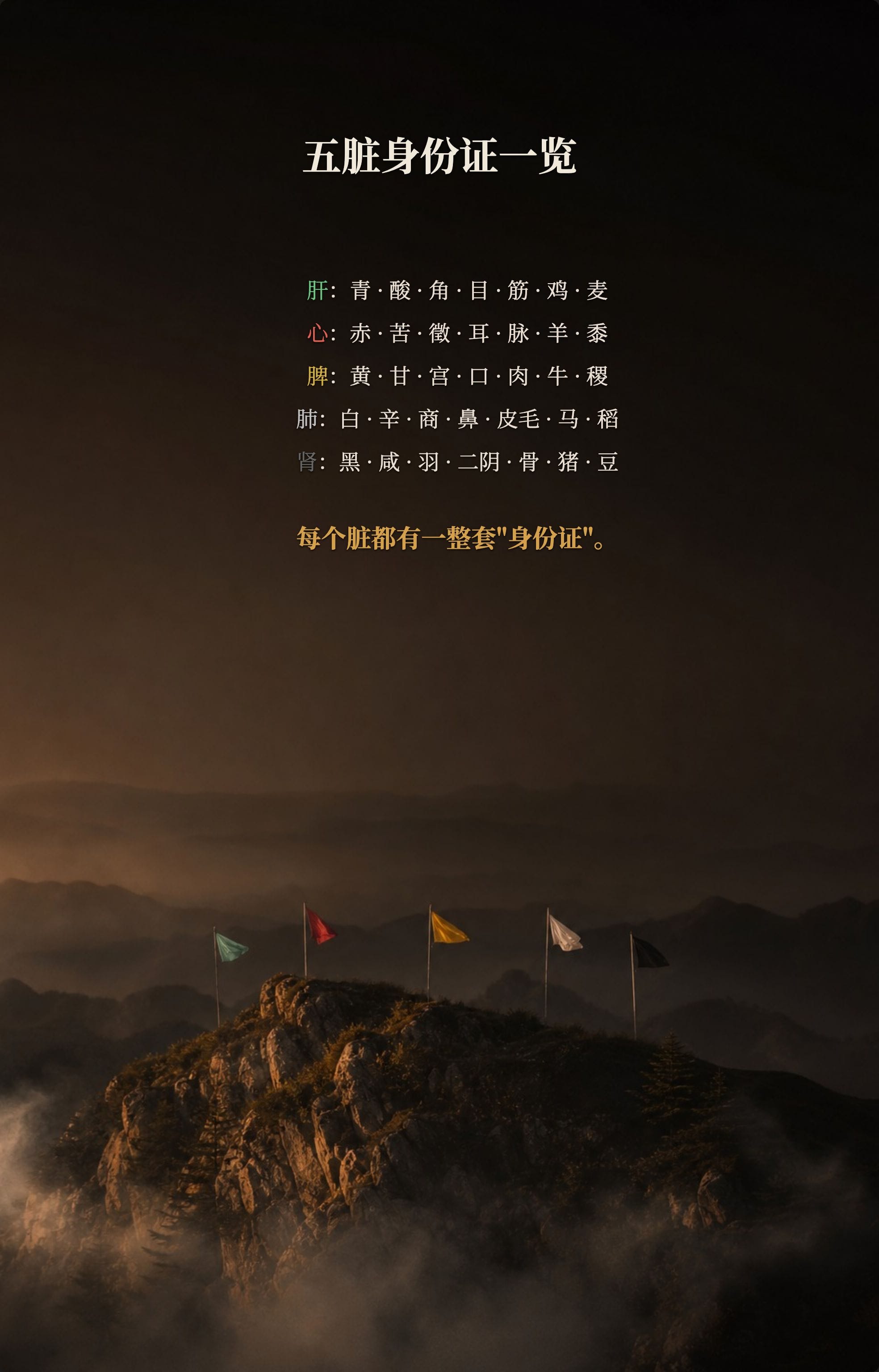 五脏身份证一览