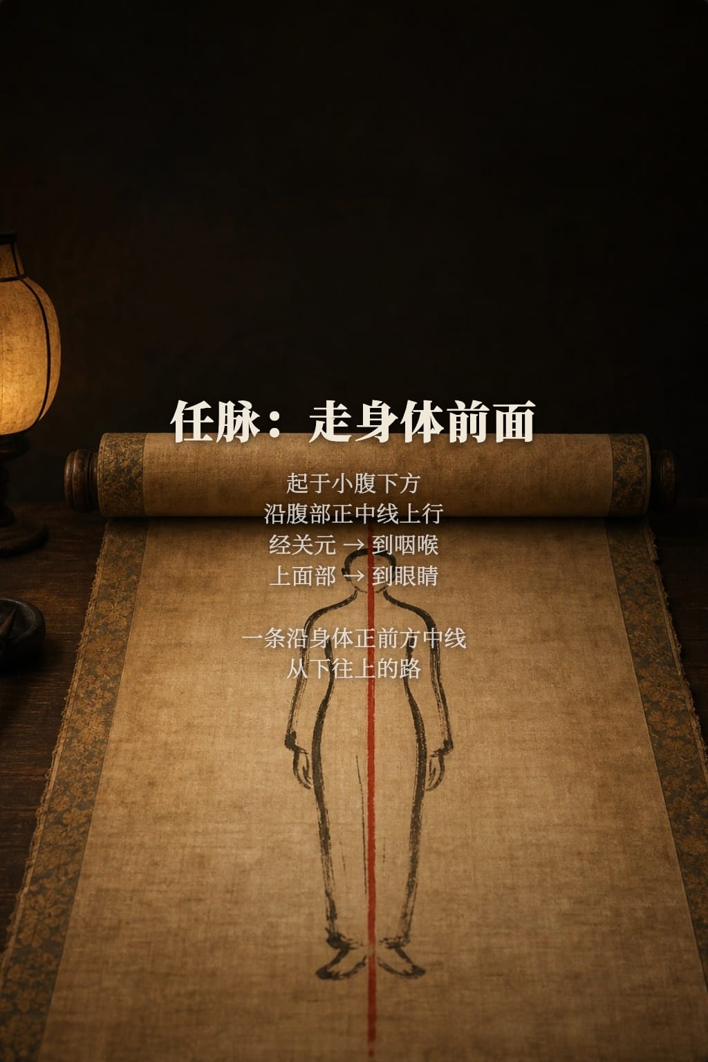 主角:任脉和督脉,前后两条中轴线