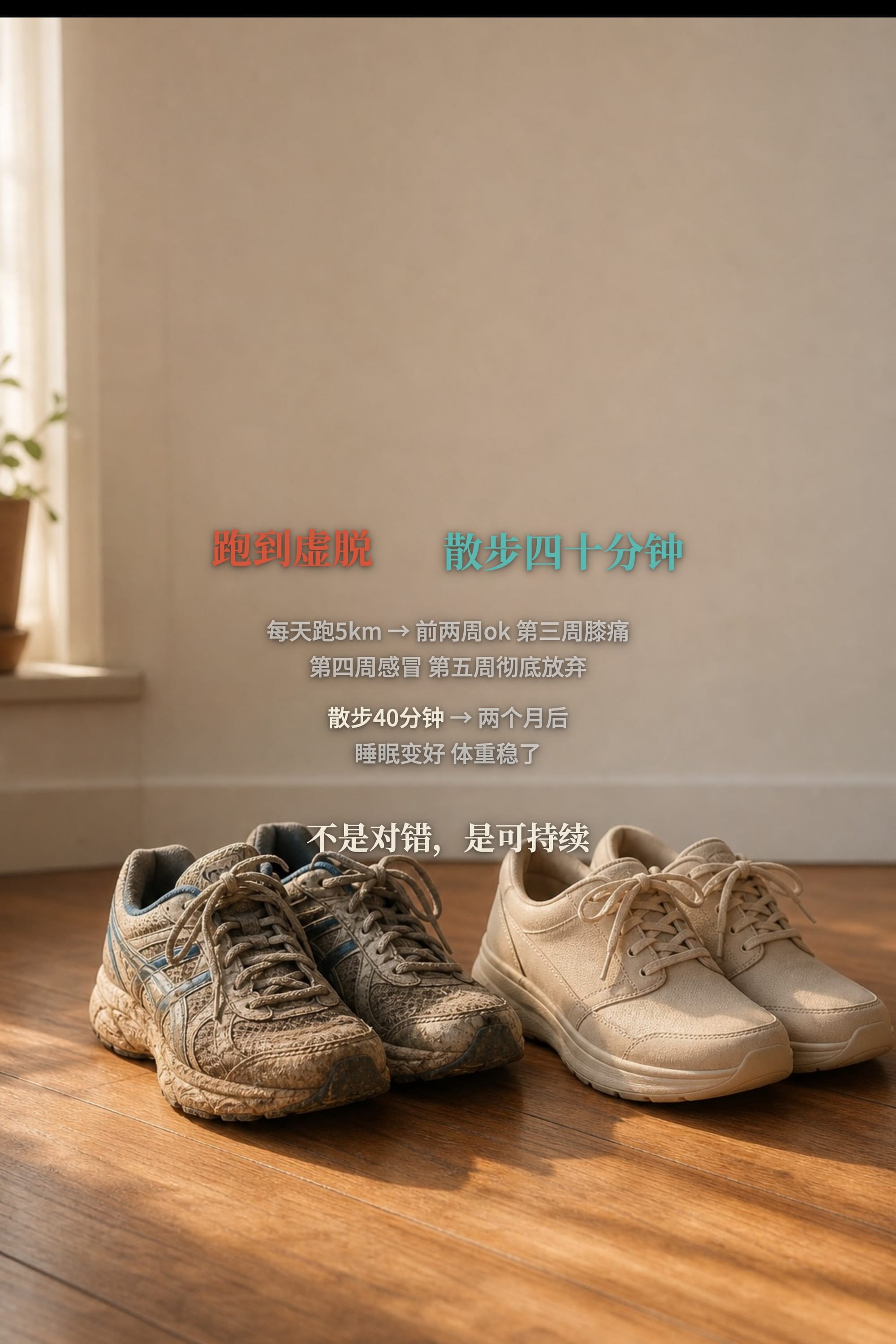 跑到虚脱 vs 散步四十分钟