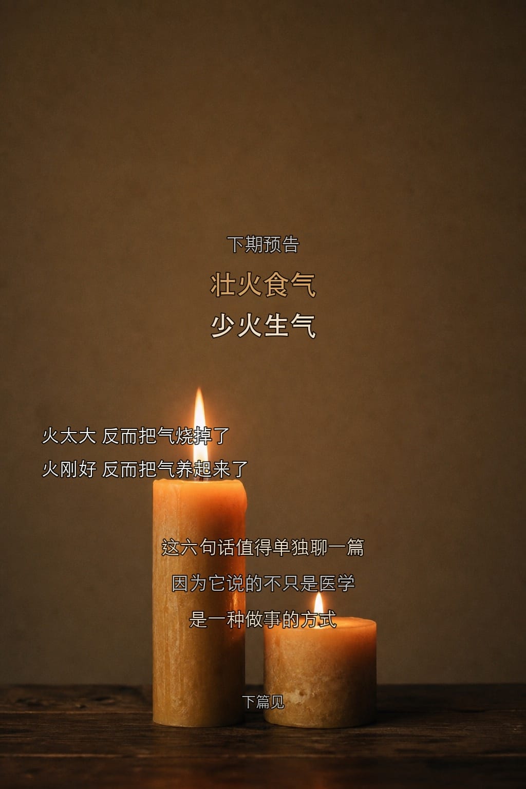 下期预告:壮火食气,少火生气