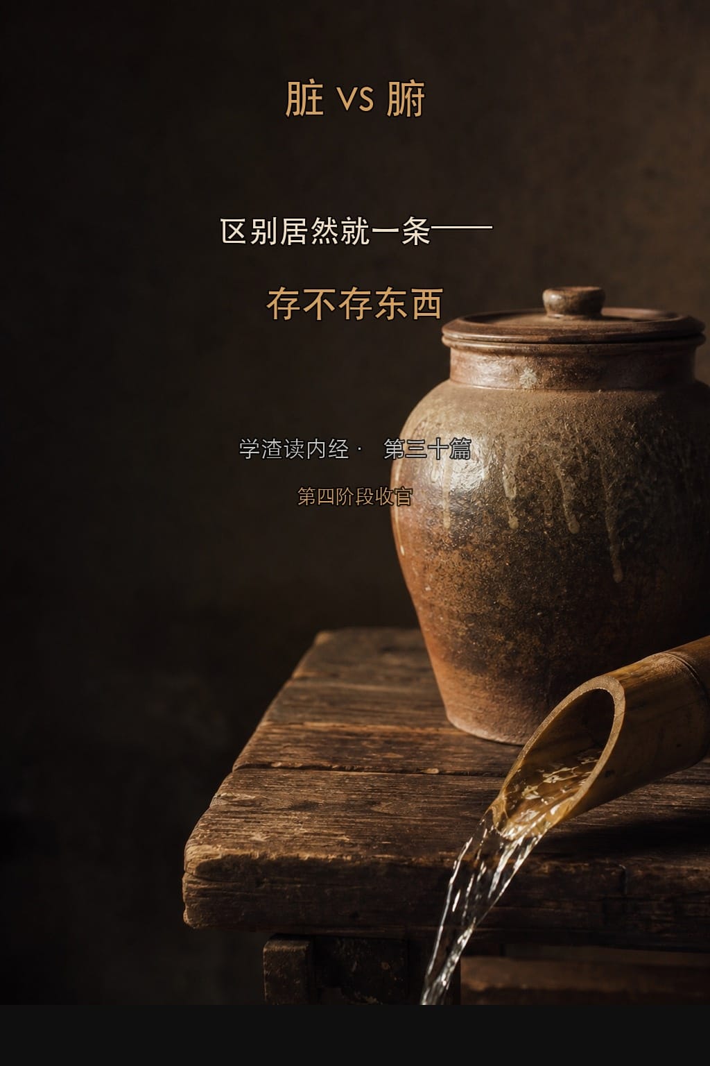 脏和腑的区别,居然就一条——存不存东西