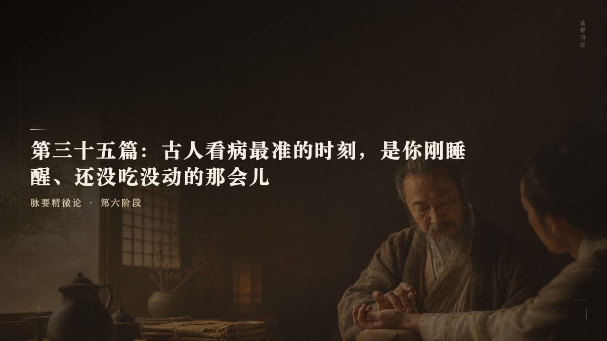 第三十五篇：古人看病最准的时刻，是你刚睡醒、还没吃没动的那会儿