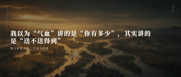 第五阶段回头看：我以为"气血"讲的是"你有多少"，其实讲的是"送不送得到"