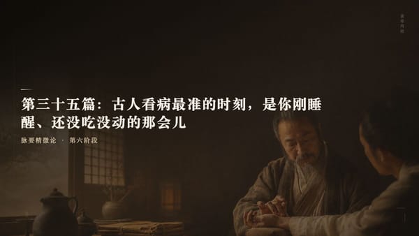 第三十五篇：古人看病最准的时刻，是你刚睡醒、还没吃没动的那会儿