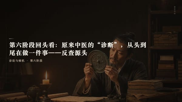 第六阶段回头看：原来中医的"诊断"，从头到尾在做一件事——反查源头